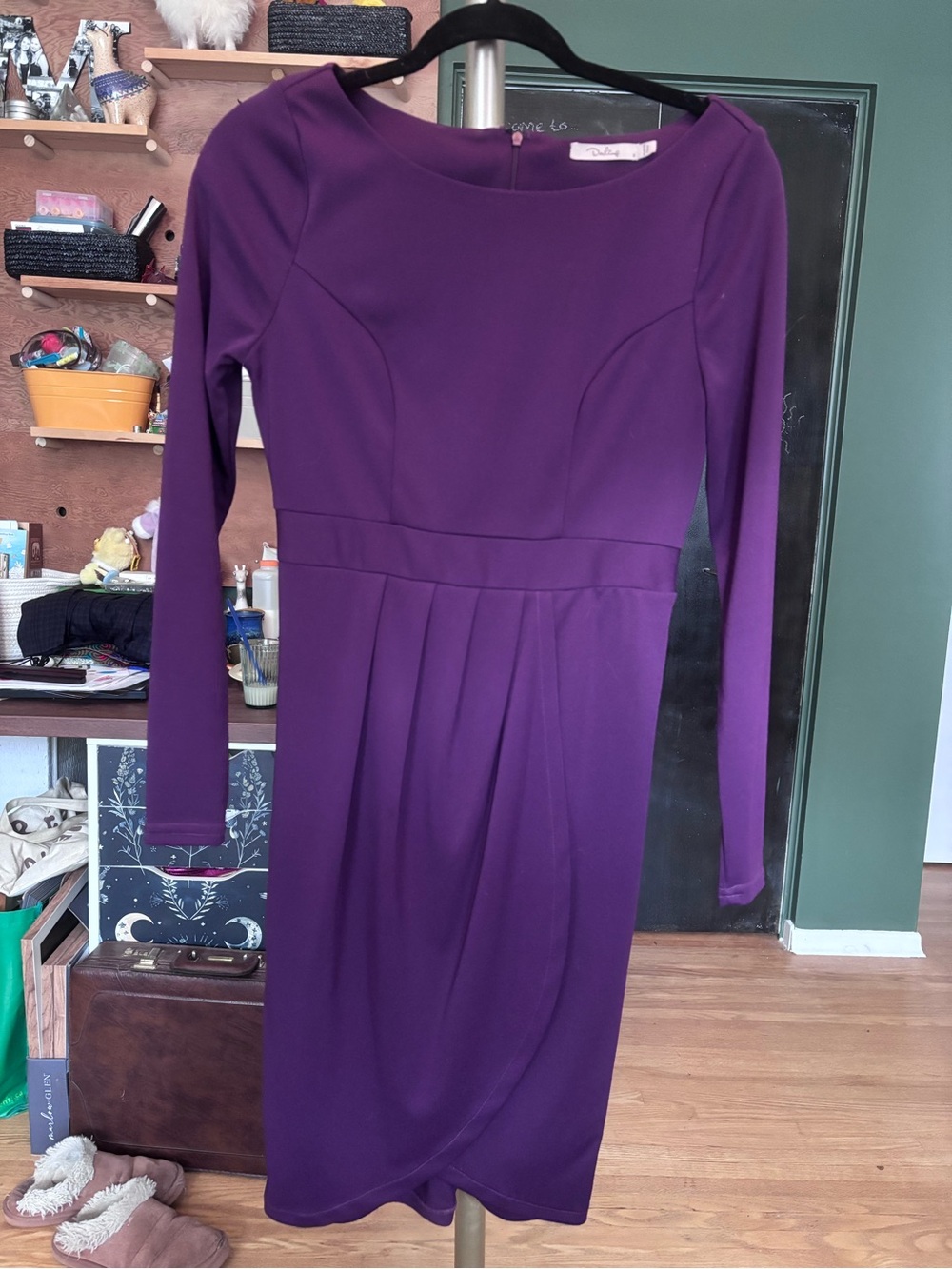 Darling Deep Purple Long-Sleeve Sheath Dress